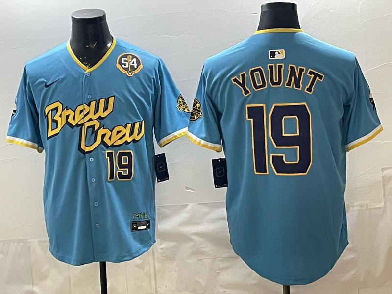 Men 2025 Milwaukee Brewers #19 Yount blue Game Nike MLB Jersey 0401002
